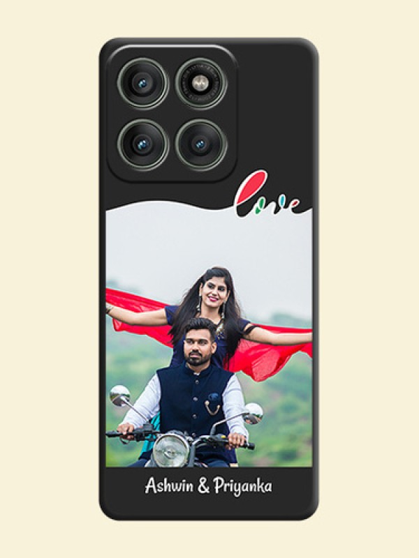 Fall in Love Pattern with Picture on Photo On Space Black Custom Soft Matte Mobile Back Cover - Motorola Edge 60 Pro 5G