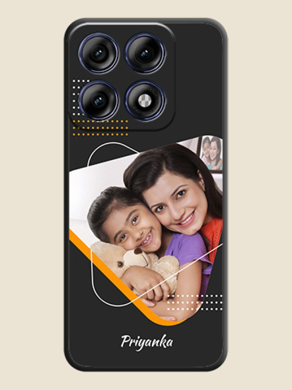 Yellow Triangle on Photo On Space Black Custom Soft Matte Mobile Back Cover - Motorola Edge 70 Pro 5G