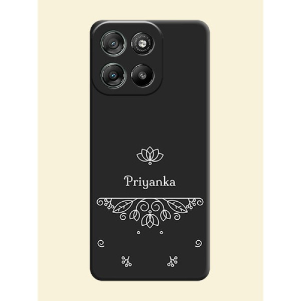 Lotus Garden Custom Text On Space Black Custom Soft Matte Mobile Back Cover - Motorola G Max 5G Lotus Garden Custom Text On Space Black Custom Soft Matte Mobile Back Cover - Motorola G Max 5G