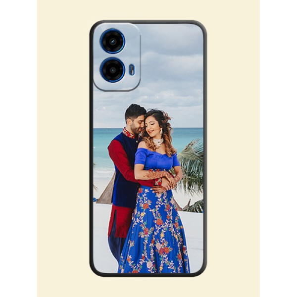 Full Single Pic Upload On Space Black Personalized Soft Matte Phone Covers - Motorola G34 5G Full Single Pic Upload On Space Black Personalized Soft Matte Phone Covers - Motorola G34 5G