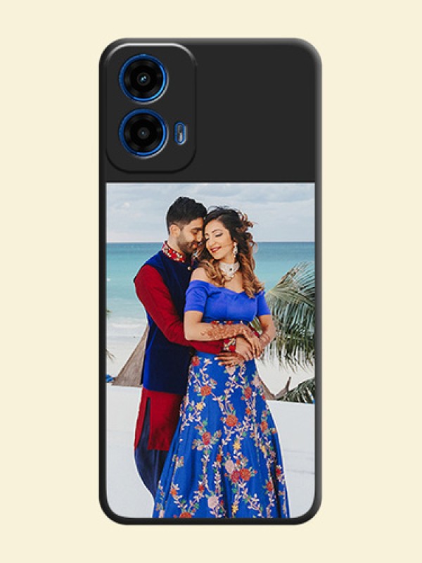 Image Upload With Space Black Color On Custom Soft Matte Mobile Back Cover - Motorola G34 5G