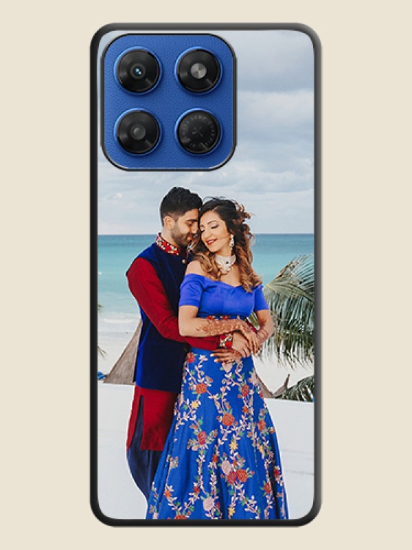 Full Single Pic Upload On Space Black Custom Soft Matte Mobile Back Cover - Motorola G37 5G