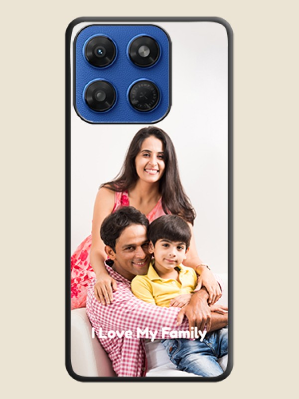Full Single Pic Upload With Text On Space Black Custom Soft Matte Mobile Back Cover - Motorola G37 5G