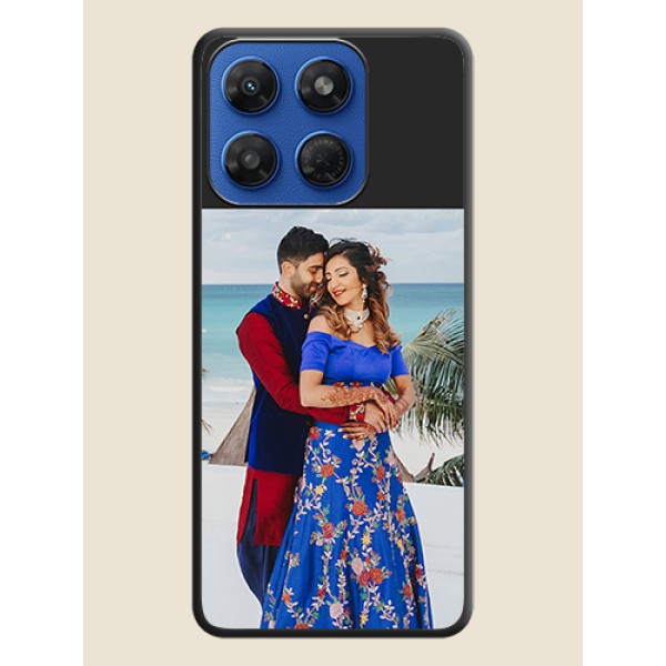 Image Upload With Space Black Color On Custom Soft Matte Mobile Back Cover - Motorola G37 5G
