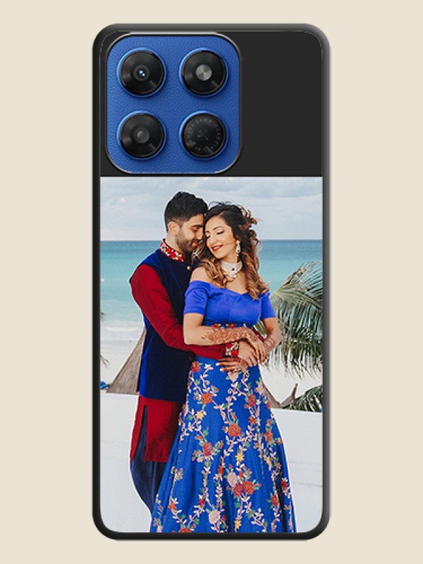 Image Upload With Space Black Color On Custom Soft Matte Mobile Back Cover - Motorola G37 5G