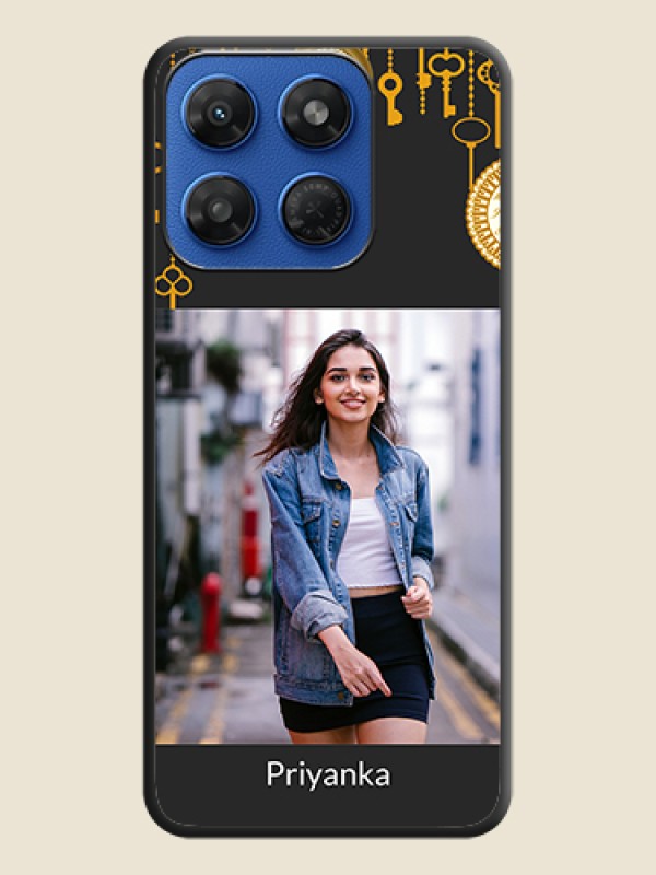 Decorative Design with Text On Space Black Custom Soft Matte Mobile Back Cover - Motorola G37 Power 5G