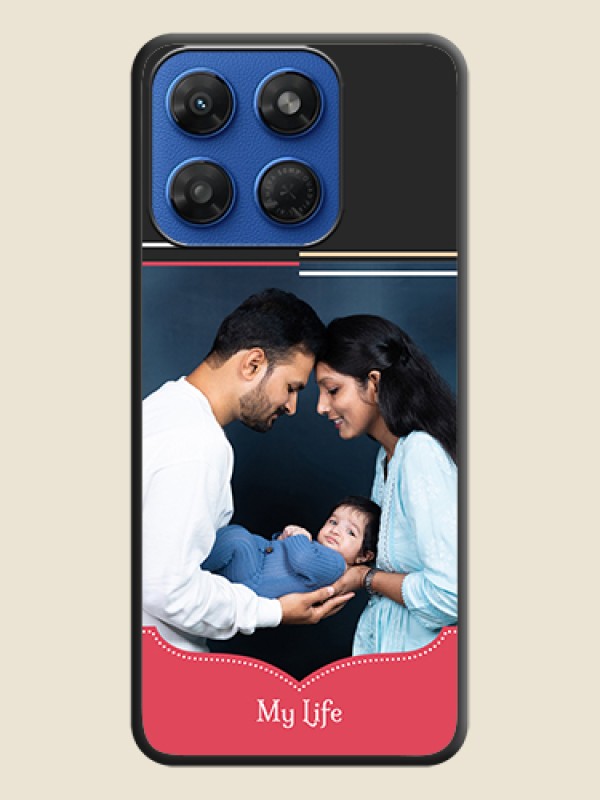 Classic Plain Design with Name On Space Black Custom Soft Matte Mobile Back Cover - Motorola G37 Power 5G