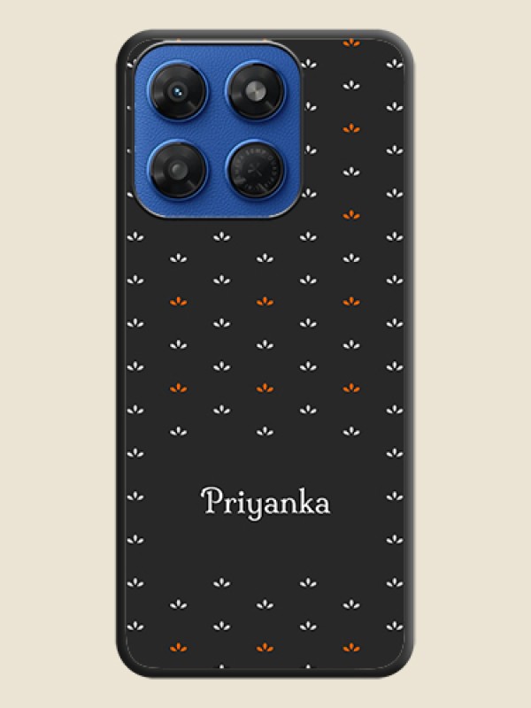 Simple Pattern With Custom Text On Space Black Custom Soft Matte Mobile Back Cover - Motorola G37 Power 5G