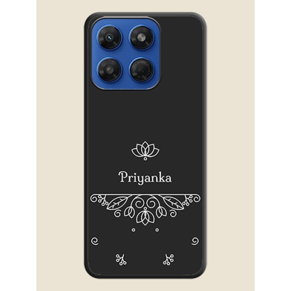 Lotus Garden Custom Text On Space Black Custom Soft Matte Mobile Back Cover - Motorola G37 Power 5G Lotus Garden Custom Text On Space Black Custom Soft Matte Mobile Back Cover - Motorola G37 Power 5G