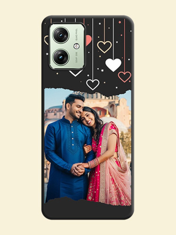 Love Hangings with Splash Wave Picture On Space Black Custom Soft Matte Mobile Back Cover - Motorola G54 5G
