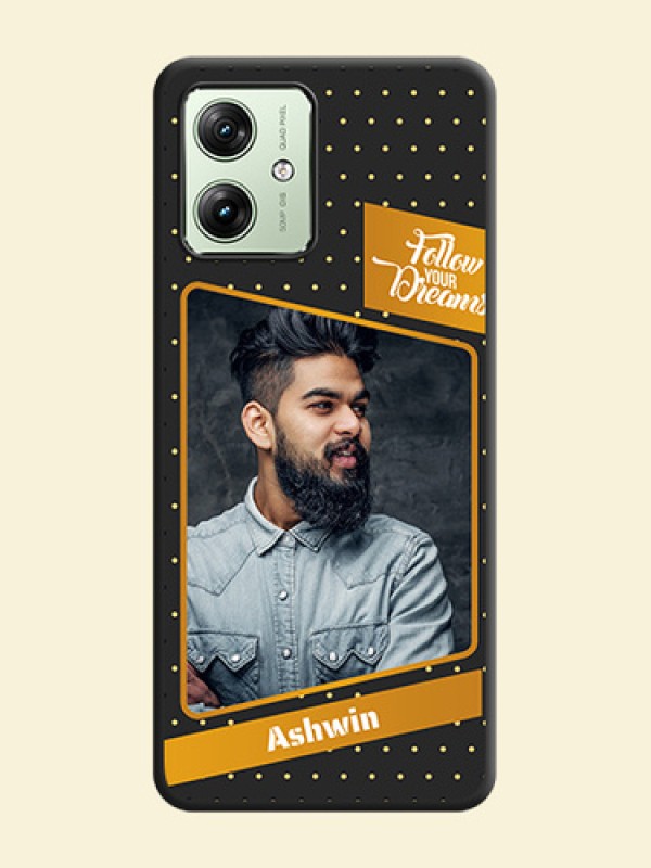 Follow Your Dreams with White Dots On Space Black Custom Soft Matte Mobile Back Cover - Motorola G54 5G