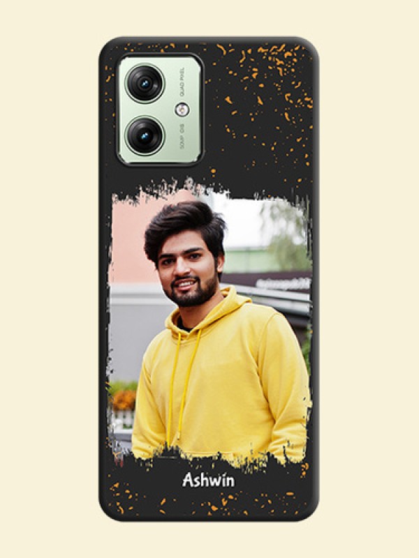 Spray Free Design on Photo On Space Black Custom Soft Matte Mobile Back Cover - Motorola G54 5G