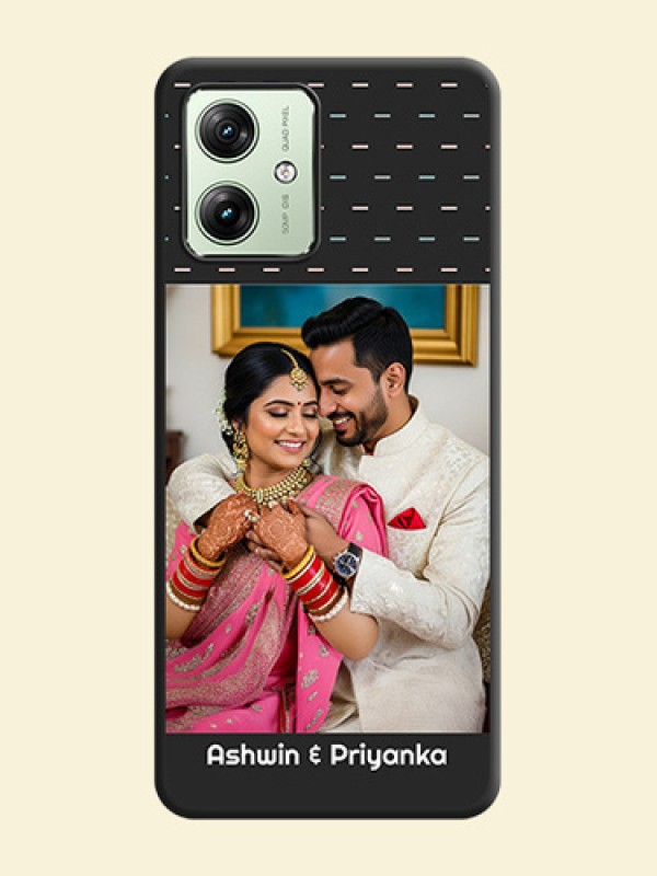 Line Pattern Design with Text On Space Black Custom Soft Matte Mobile Back Cover - Motorola G54 5G