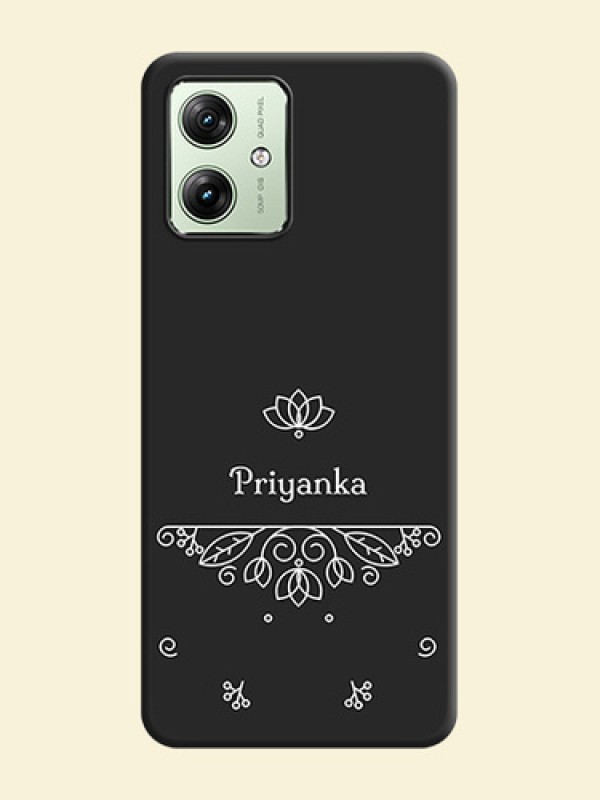 Lotus Garden Custom Text On Space Black Custom Soft Matte Mobile Back Cover - Motorola G54 5G