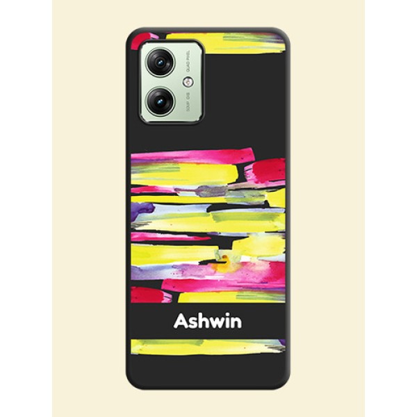 Brush Coloured on Space Black Personalized Soft Matte Phone Covers - Motorola G64 5G Brush Coloured on Space Black Personalized Soft Matte Phone Covers - Motorola G64 5G