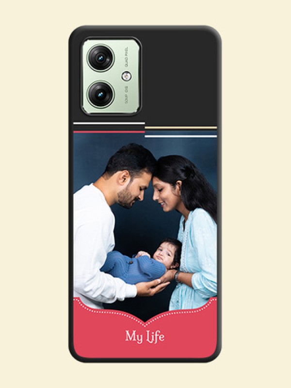 Classic Plain Design with Name - Photo on Space Black Soft Matte Phone Cover - Motorola G64 5G