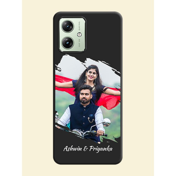 Grunge Brush Strokes - Photo on Space Black Soft Matte Back Cover - Motorola G64 5G
