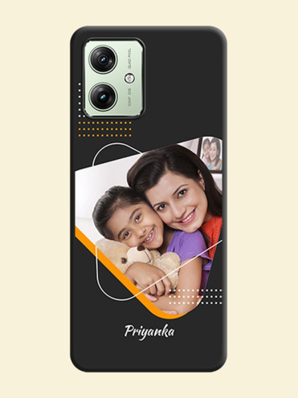 Yellow Triangle - Photo on Space Black Soft Matte Phone Cover - Motorola G64 5G