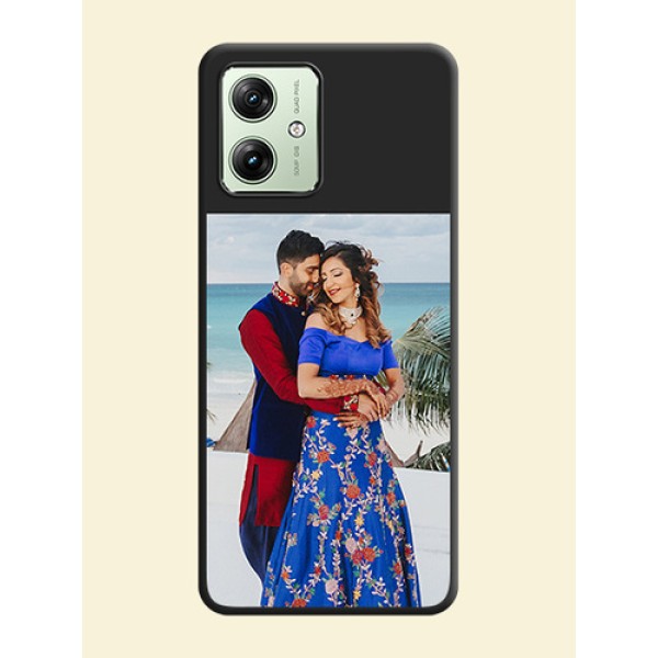 Image Upload With Space Black Color On Custom Soft Matte Mobile Back Cover - Motorola G64 5G