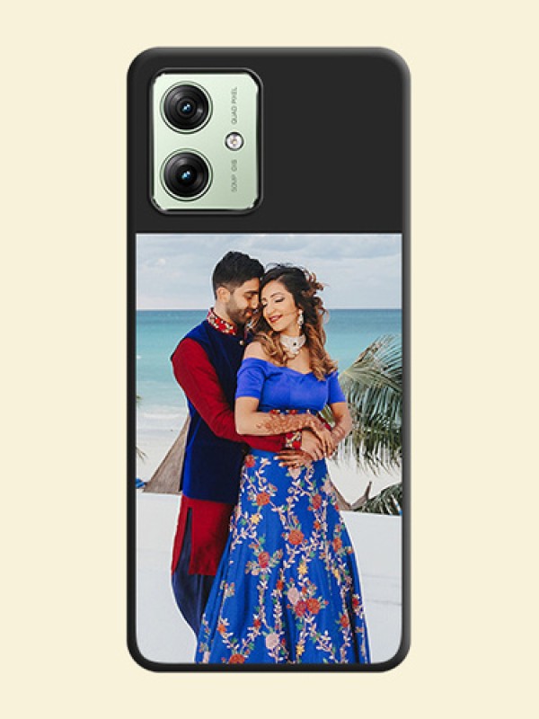 Image Upload With Space Black Color On Custom Soft Matte Mobile Back Cover - Motorola G64 5G