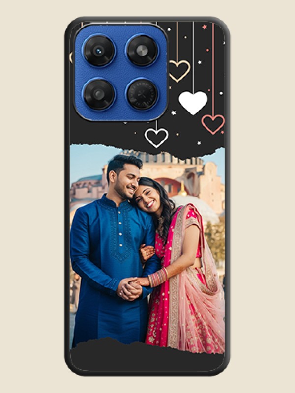 Love Hangings with Splash Wave Picture On Space Black Custom Soft Matte Mobile Back Cover - Motorola G77 Power 5G