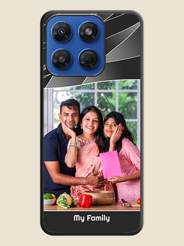 Mixed Wave Lines on Photo On Space Black Custom Soft Matte Mobile Back Cover - Motorola G77 Power 5G