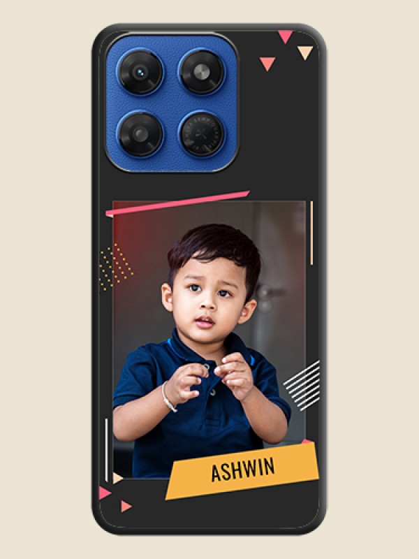 Photo Frame with Triangle Small Dots on Photo On Space Black Custom Soft Matte Mobile Back Cover - Motorola G77 Power 5G