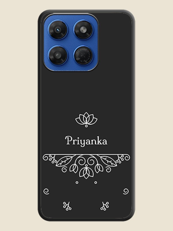 Lotus Garden Custom Text On Space Black Custom Soft Matte Mobile Back Cover - Motorola G77 Power 5G
