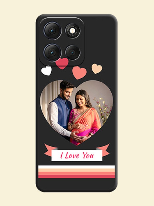 Love Shaped Photo with Colorful Stripes On Space Black Custom Soft Matte Mobile Back Cover - Motorola G86 Power 5G