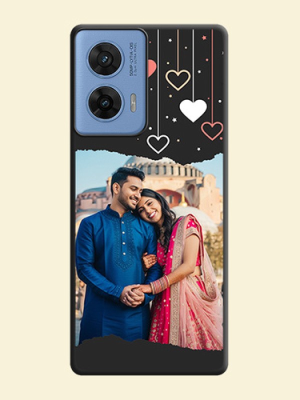 Love Hangings with Splash Wave Picture On Space Black Custom Soft Matte Mobile Back Cover - Motorola G96 5G