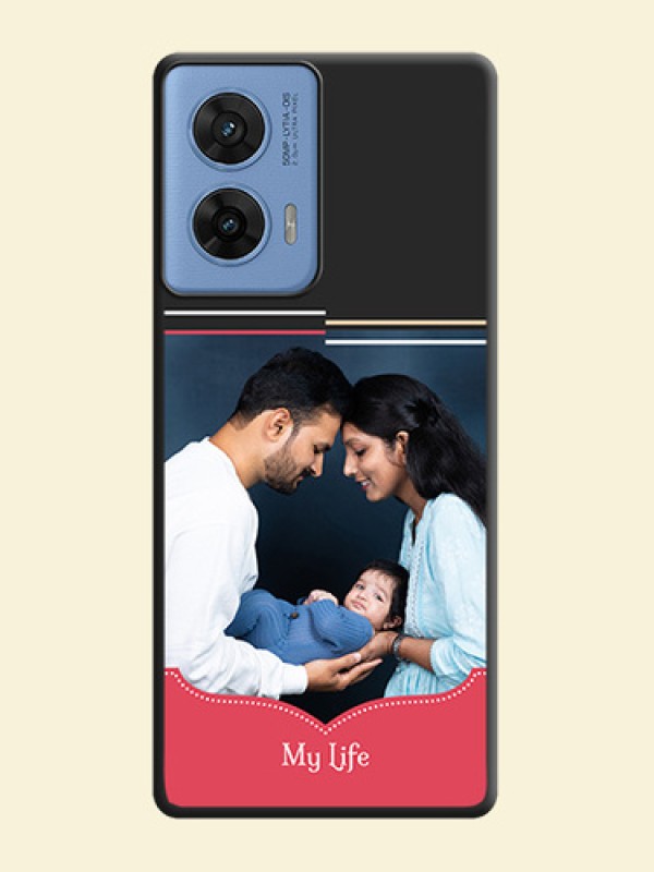 Classic Plain Design with Name On Space Black Custom Soft Matte Mobile Back Cover - Motorola G96 5G