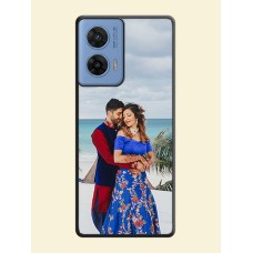 Full Single Pic Upload On Space Black Custom Soft Matte Mobile Back Cover - Motorola G96 5G