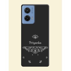 Lotus Garden Custom Text On Space Black Custom Soft Matte Mobile Back Cover - Motorola G96 5G