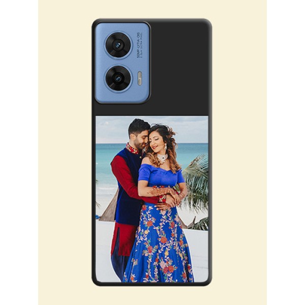 Image Upload With Space Black Color On Custom Soft Matte Mobile Back Cover - Motorola G96 5G