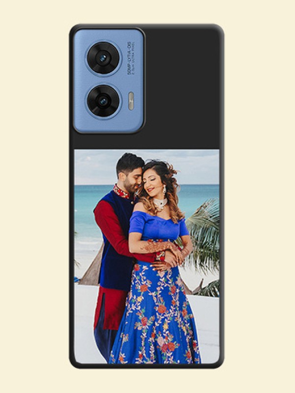 Image Upload With Space Black Color On Custom Soft Matte Mobile Back Cover - Motorola G96 5G