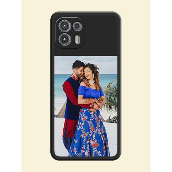 Image Upload With Space Black Color On Custom Soft Matte Mobile Back Cover - Motorola Moto Edge 20 Fusion 5G