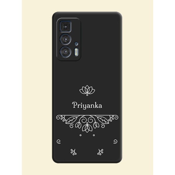 Lotus Garden Custom Text On Space Black Personalized Soft Matte Phone Covers -Motorola Moto Edge 20 Pro