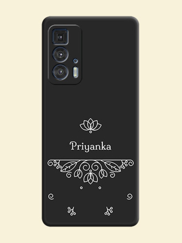 Lotus Garden Custom Text On Space Black Personalized Soft Matte Phone Covers -Motorola Moto Edge 20 Pro