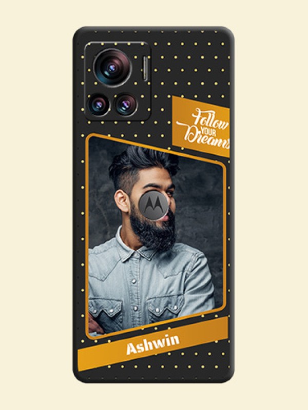 Follow Your Dreams with White Dots on Space Black Custom Soft Matte Phone Cases - Motorola Moto Edge 30 Ultra