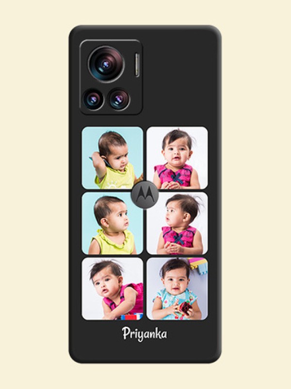 Floral Art with 6 Image Holder on Photo on Space Black Soft Matte Mobile Case - Motorola Moto Edge 30 Ultra