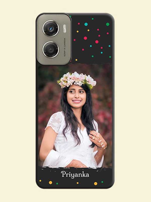 Multicolor Dotted Pattern with Text On Space Black Custom Soft Matte Mobile Back Cover - Motorola Moto G06 Power