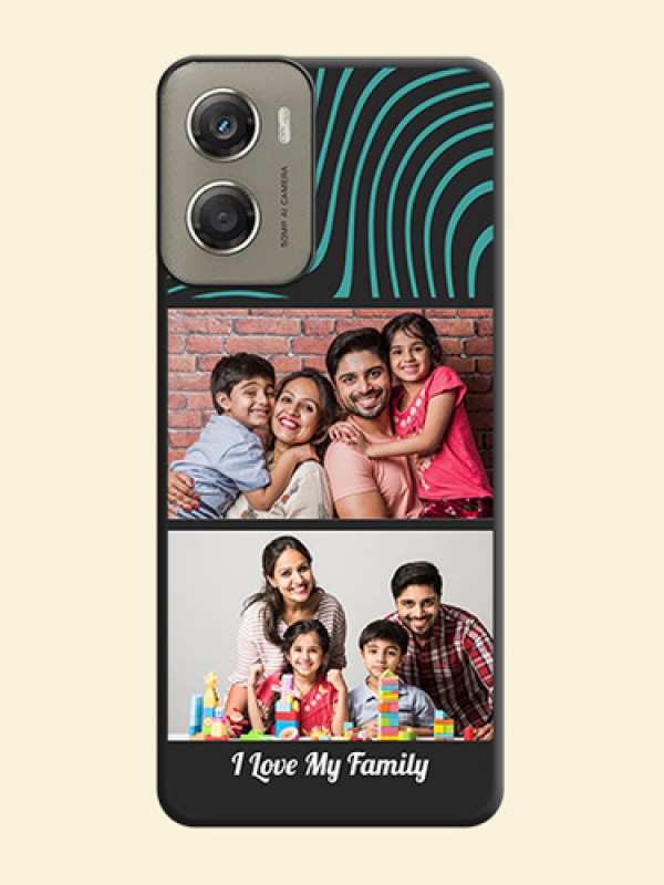 Wave Pattern with 2 Image Holder On Space Black Custom Soft Matte Mobile Back Cover - Motorola Moto G06 Power