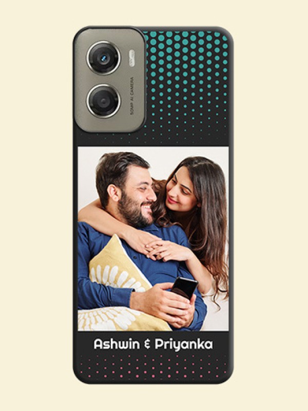 Faded Dots with Grunge Photo Frame and Text On Space Black Custom Soft Matte Mobile Back Cover - Motorola Moto G06 Power
