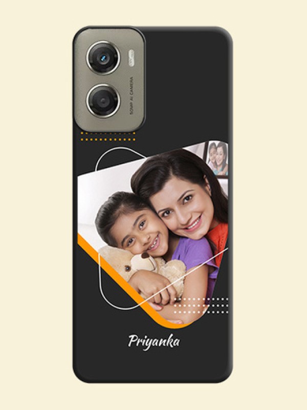 Yellow Triangle on Photo On Space Black Custom Soft Matte Mobile Back Cover - Motorola Moto G06 Power