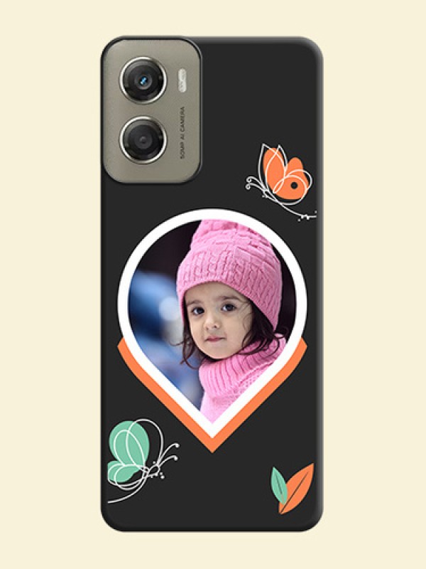 Upload Pic With Simple Butterly Design On Space Black Custom Soft Matte Mobile Back Cover - Motorola Moto G06 Power