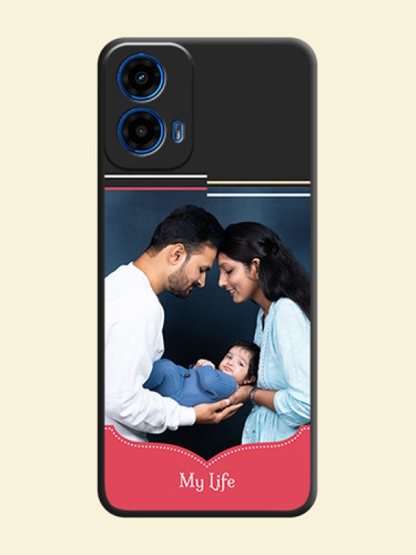 Classic Plain Design with Name On Space Black Custom Soft Matte Mobile Back Cover - Motorola Moto G45 5G