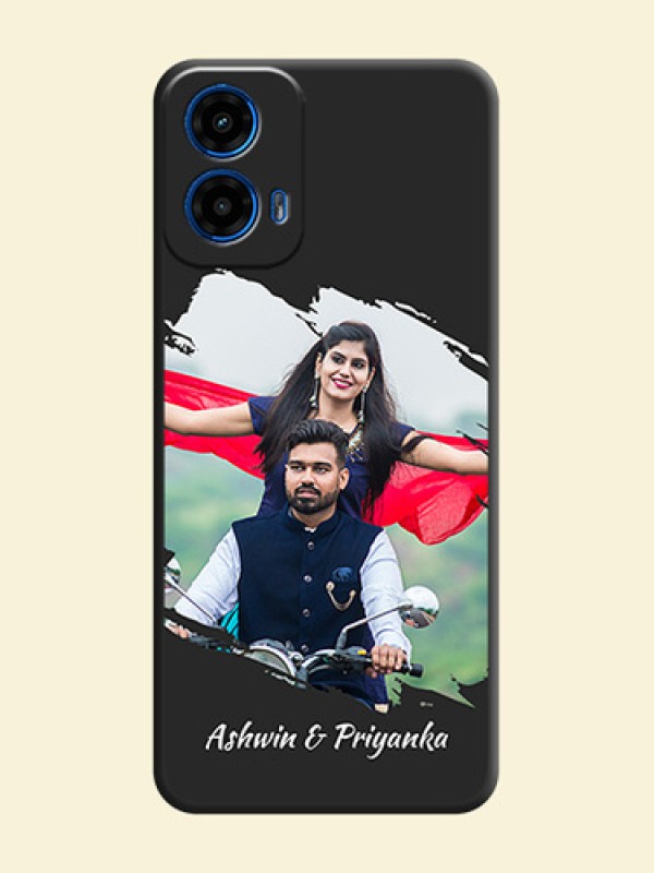 Grunge Brush Strokes on Photo On Space Black Custom Soft Matte Mobile Back Cover - Motorola Moto G45 5G