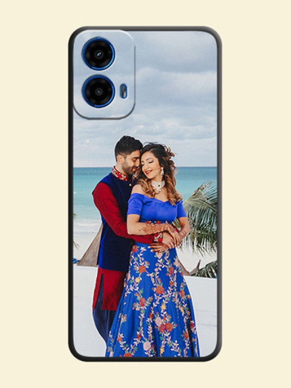 Full Single Pic Upload On Space Black Custom Soft Matte Mobile Back Cover - Motorola Moto G45 5G