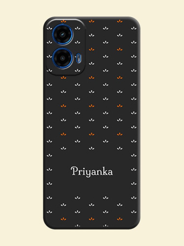 Simple Pattern With Custom Text On Space Black Custom Soft Matte Mobile Back Cover - Motorola Moto G45 5G