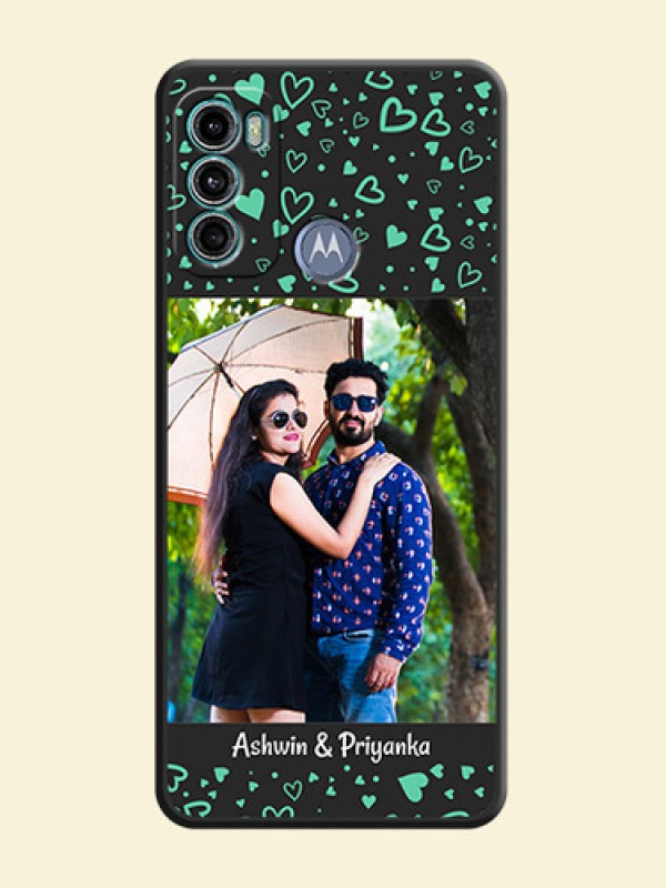 Sea Green Indefinite Love Pattern on Photo on Space Black Soft Matte Mobile Cover - Motorola Moto G60